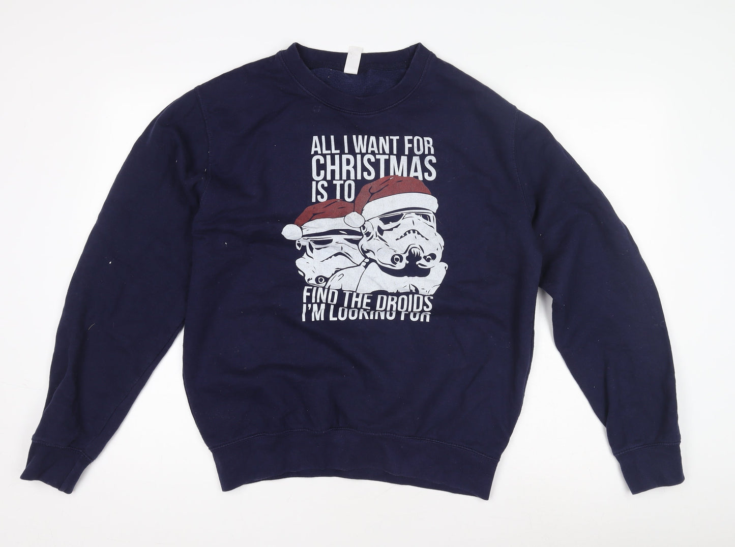 Just Hoods Men's Blue M Christmas Graphic Sweatshirt