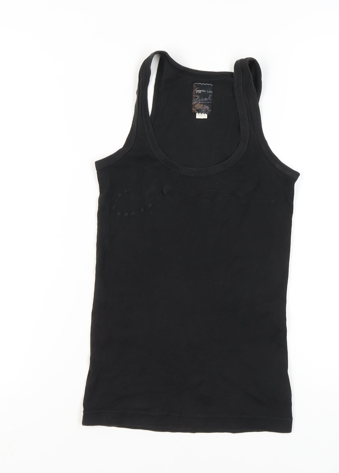 Diesel Women's Black Cotton Tank Top S