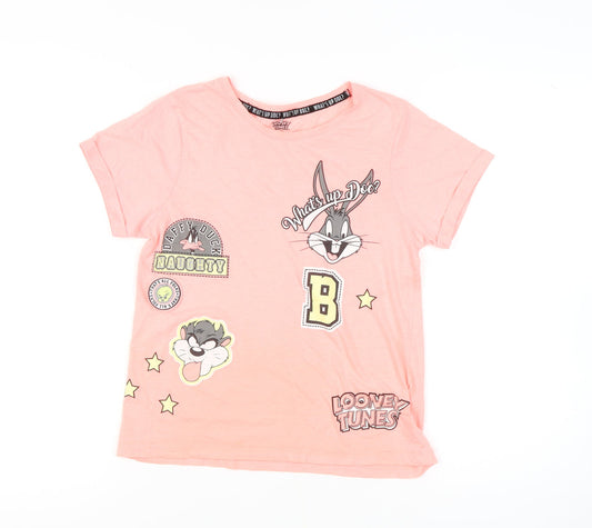 Looney Tunes Women's Pink Graphic T-Shirt, Size S