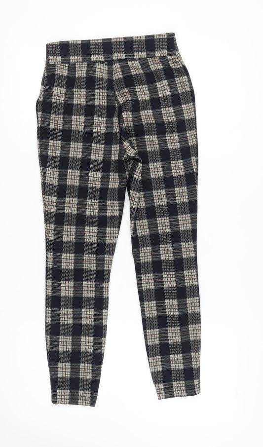 Next Women's Black Plaid Leggings, Size 8, Autumn/Winter