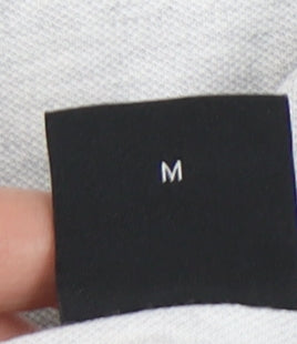 Boss Men's Grey Long Sleeve Slim Fit Polo, Size M