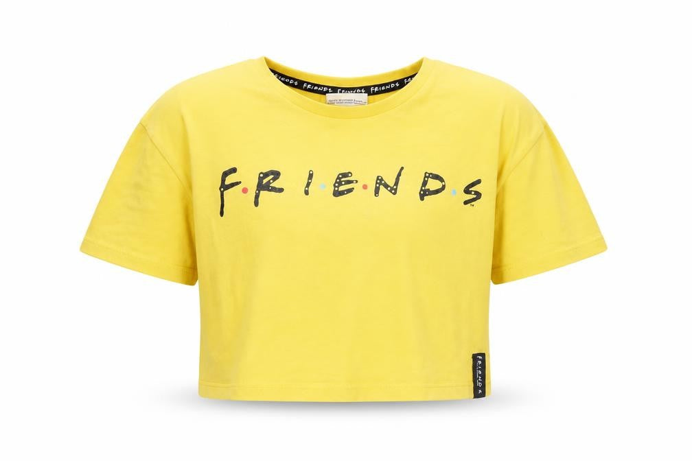Front view of Friends girls’ yellow cropped t-shirt 9-10 years