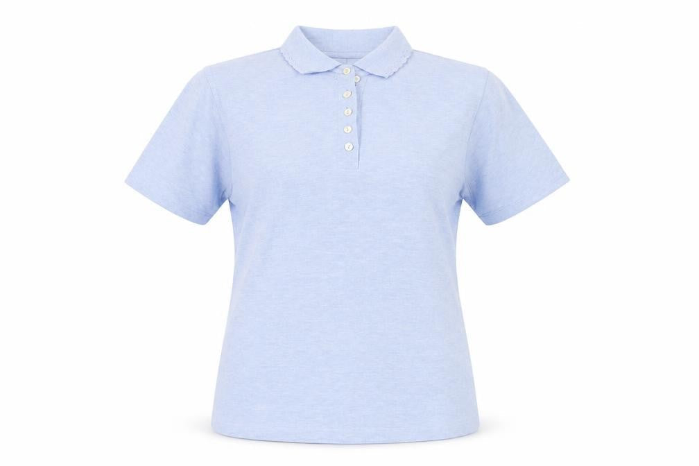 Womens UK Size M EWM Blue 100% Cotton Polo