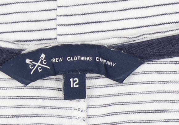 Crew Clothing Company Women's White Striped T-Shirt Size 12