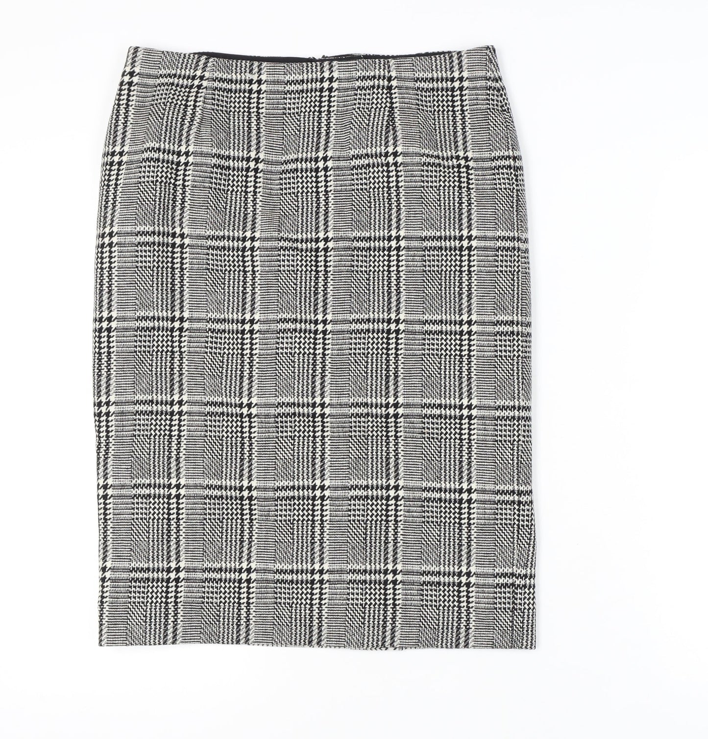 Jaeger Women Pencil Skirt Black Check Size 12 Elegant