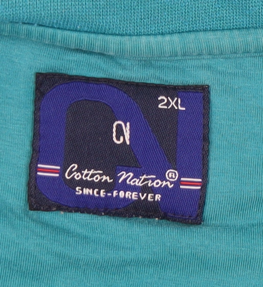 Cotton Nation Men’s Blue Graphic 2XL T-Shirt