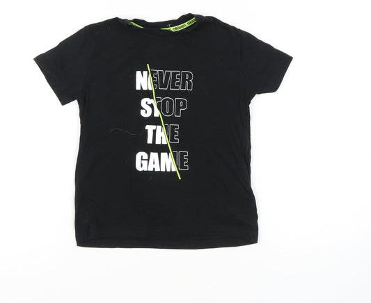Threadboys Boys Black Graphic T-Shirt, 7-8 Years, Short Sleeve