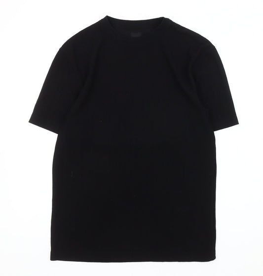 River Island Men's Black Crew Neck T-Shirt, Size S