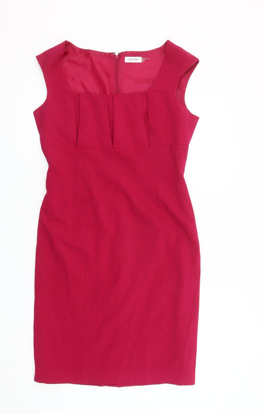 Calvin Klein Women's Red Dress Size 12 Formal