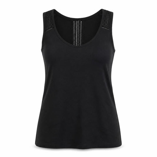 FatFace Women's Black Sleeveless Tank Size 6 with Crochet Accents