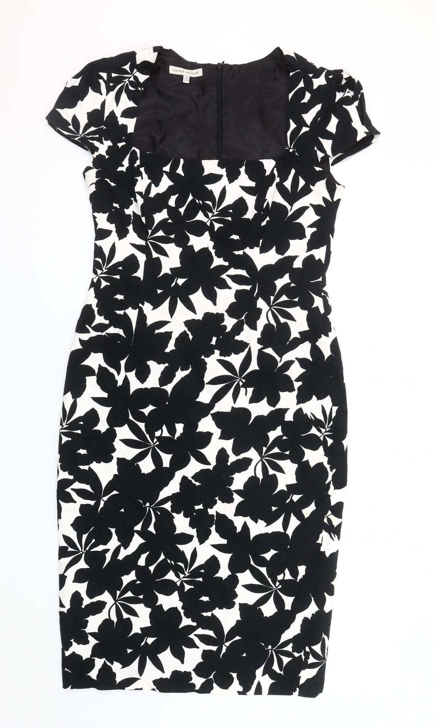 Laura Ashley Women's Black & White Floral Dress Size 12