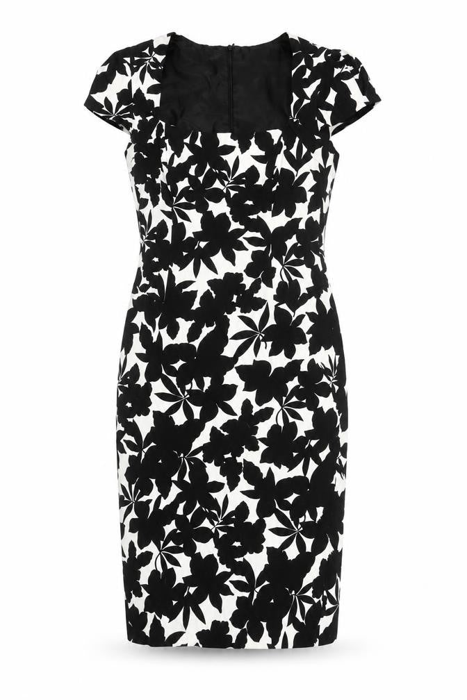 Laura Ashley Women's Black & White Floral Dress Size 12