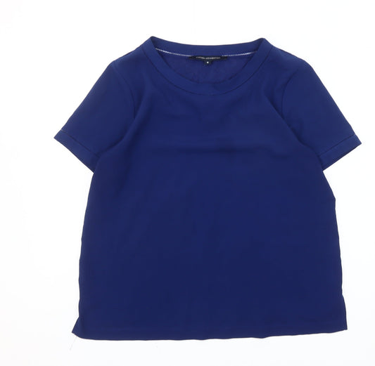 French Connection Women's Blue Medium Top - Casual Crew Neck