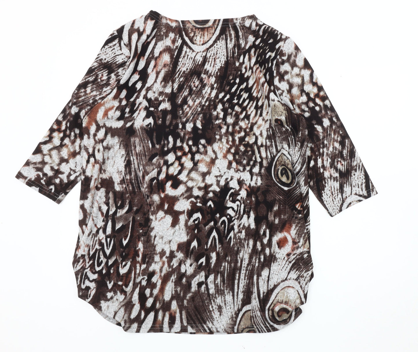 Klass Women's Brown Animal Print Tunic Jumper L