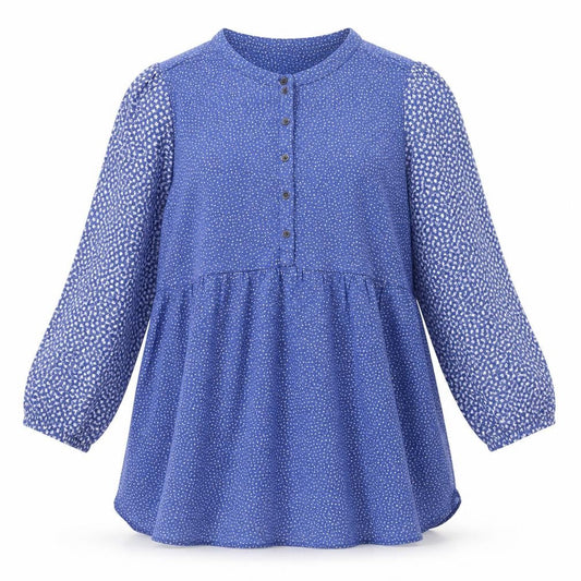 Womens UK Size 8 FatFace Blue Cotton Blend Blouse