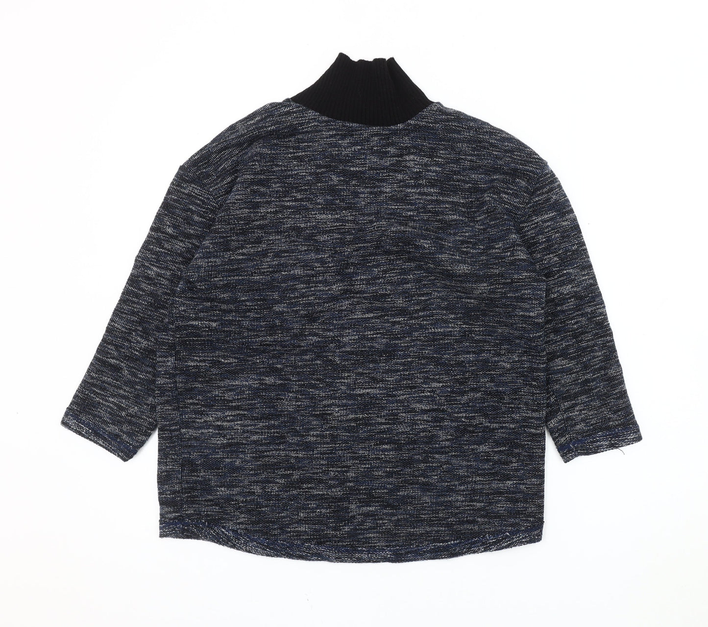 ZARA Women's Blue High Neck Knit Jumper, Size S