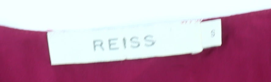 Womens UK Size S Reiss Red Lyocell Blend Blouse