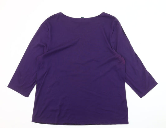 Karen Scott Women's Purple Paisley T-Shirt XL