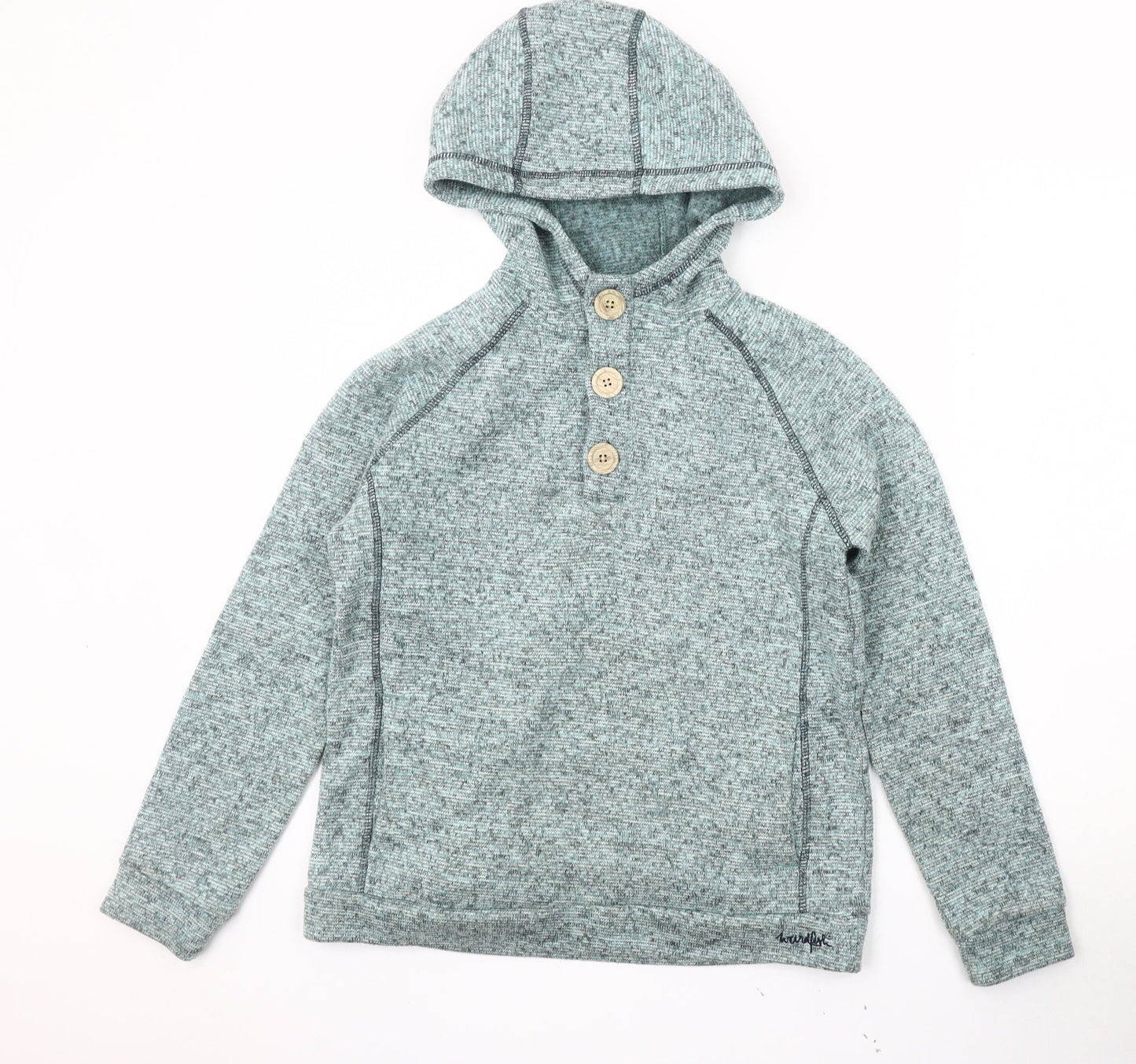 Weird Fish Women's Grey Henley Hoodie Size 14