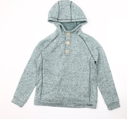 Weird Fish Women's Grey Henley Hoodie Size 14
