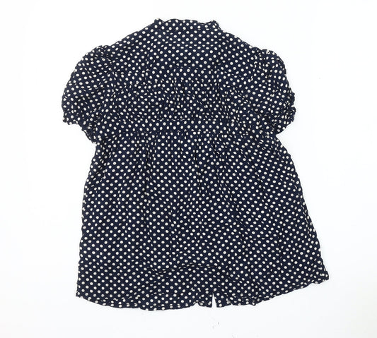 French Connection Women's Blue Polka Dot Blouse Size 10