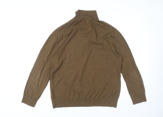 Hugo Boss Men's Brown 1/4 Zip Sweatshirt Size L