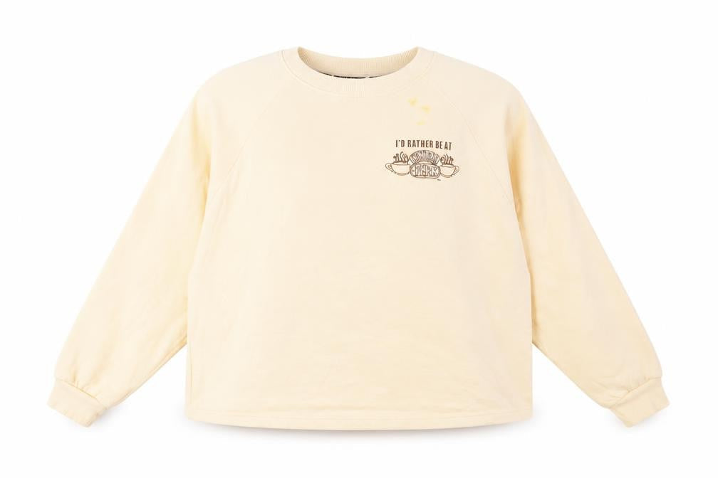 Womens UK M Regular FRIENDS Beige Pullover Sweatshirt