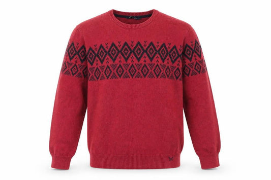 Front view of Crew Clothing Red jumper L Geometric