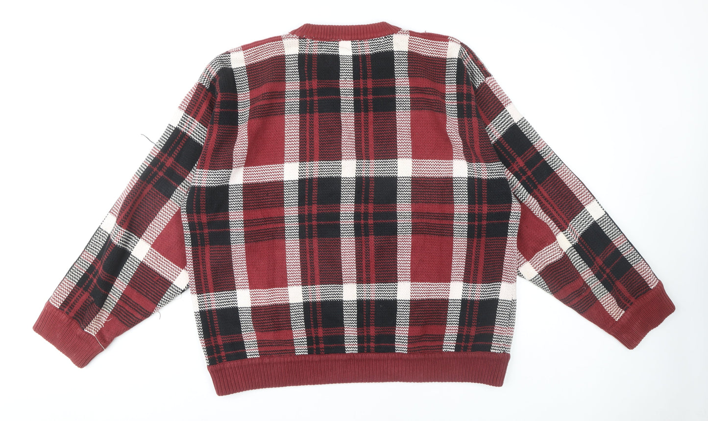 Tommy Hilfiger Men's Red XL Plaid Pullover Jumper