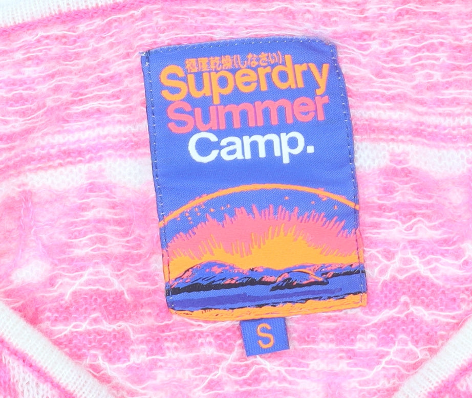 Superdry Women's Pink Geometric Pullover Jumper S
