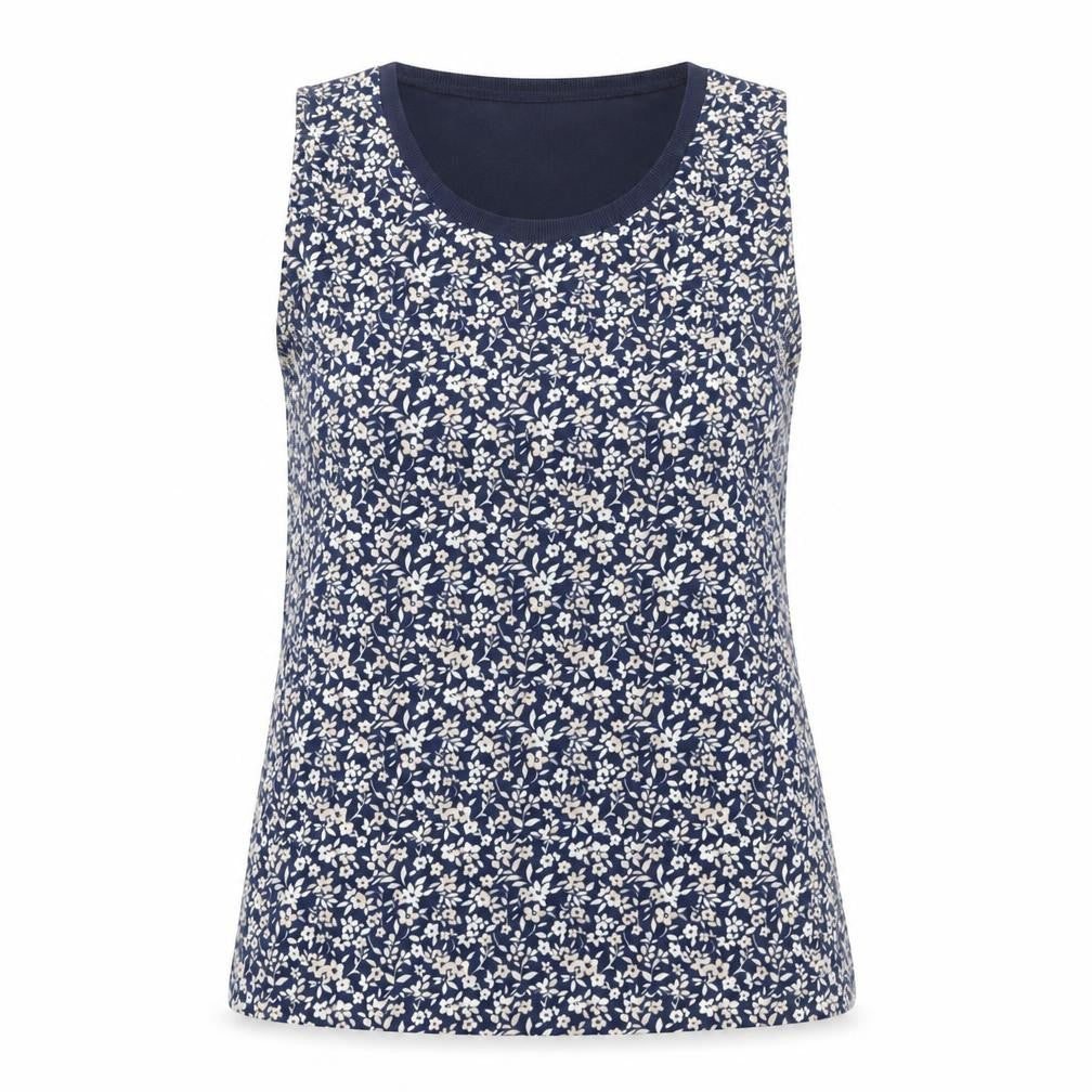Next Women's Blue Floral Tank Top, Size 8, Casual Chic