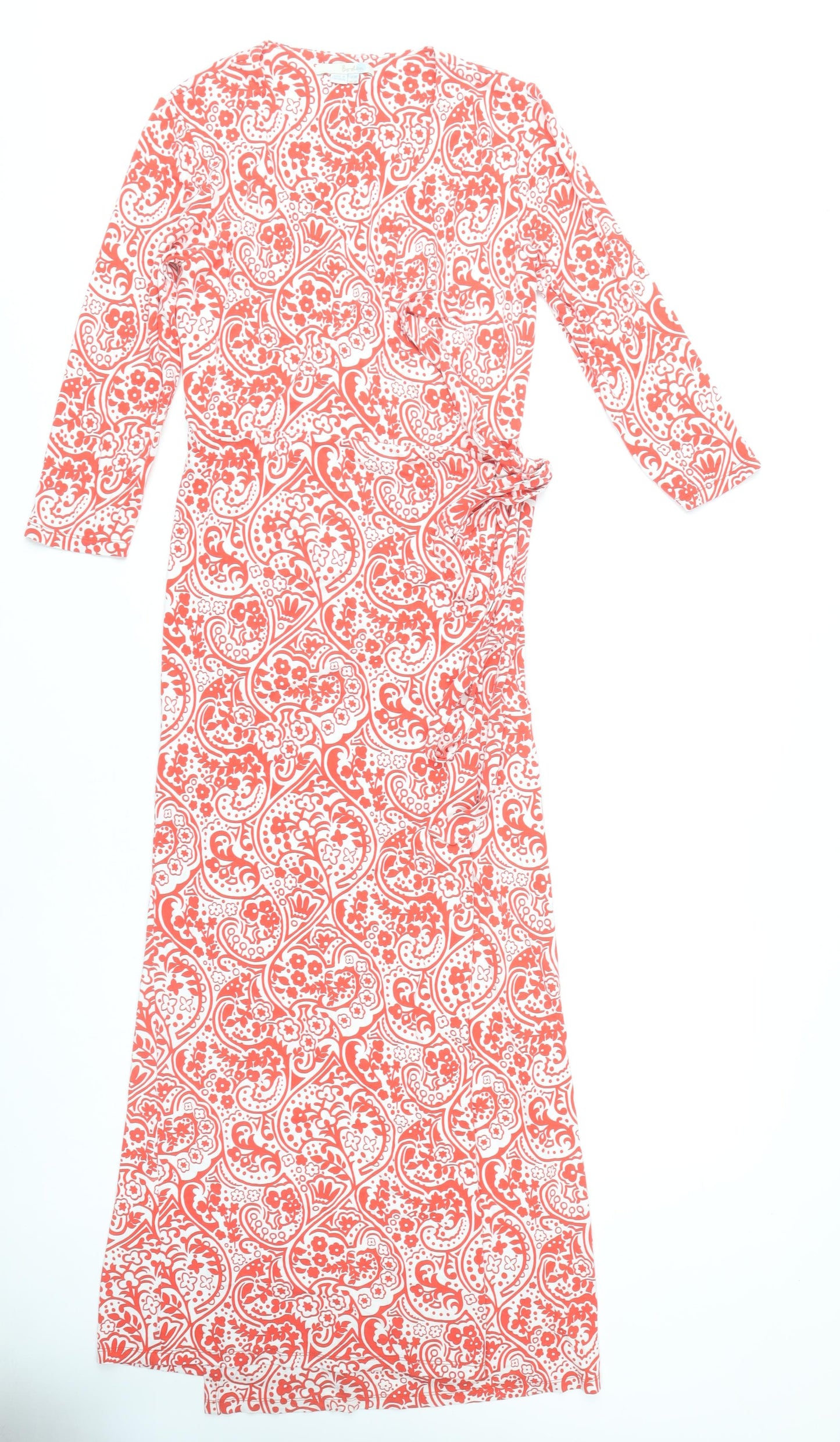 Boden Women's Red Paisley Wrap Dress Size 10
