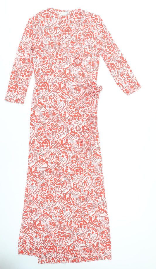 Boden Women's Red Paisley Wrap Dress Size 10