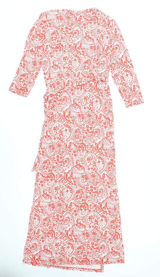 Boden Women's Red Paisley Wrap Dress Size 10