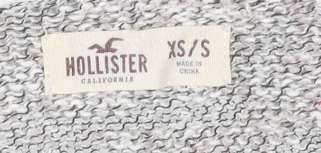 Hollister Women's Grey XS Pullover V-Neck Jumper