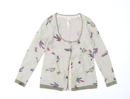 White Stuff Women's Multicoloured Bird Cardigan Size 8