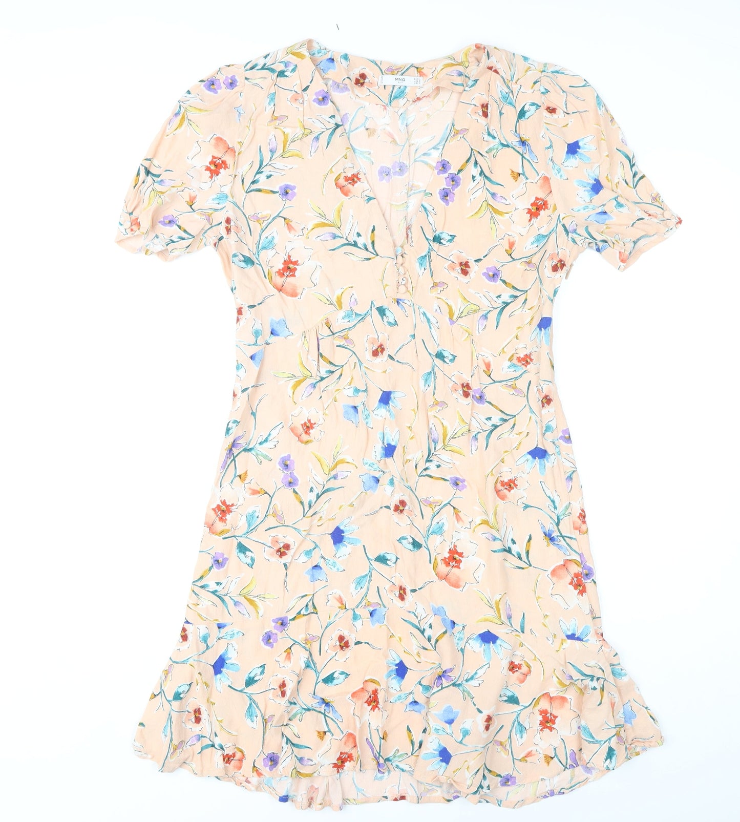 MNG Women's Multicoloured Floral A-Line Dress Size 10