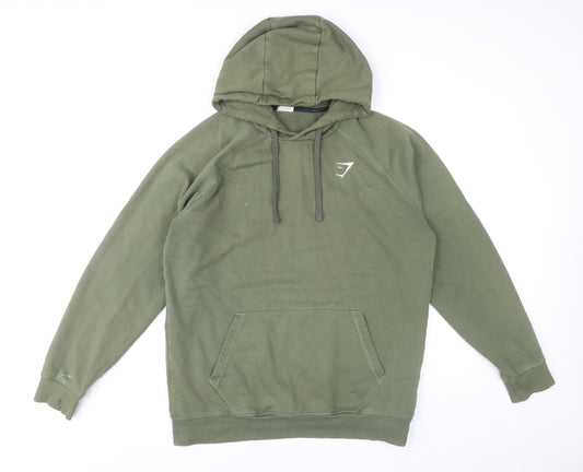 Gymshark Green Pullover Hoodie L Unisex Adults Cotton