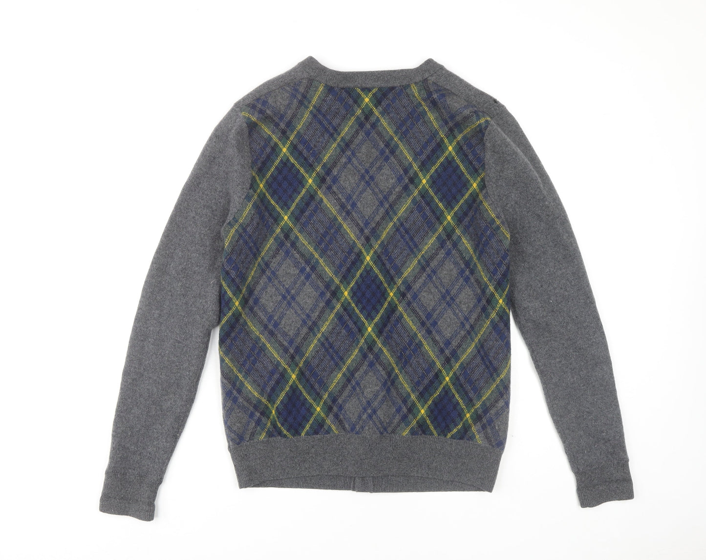Fred Perry Men's Grey Argyle Cardigan L