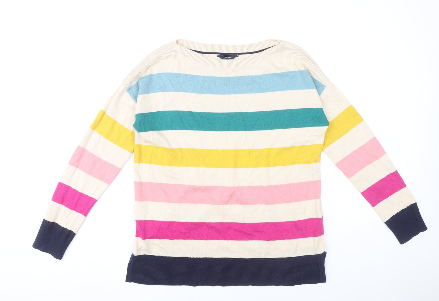 Joules Women's Multicoloured Stripe Pullover Jumper Size 10