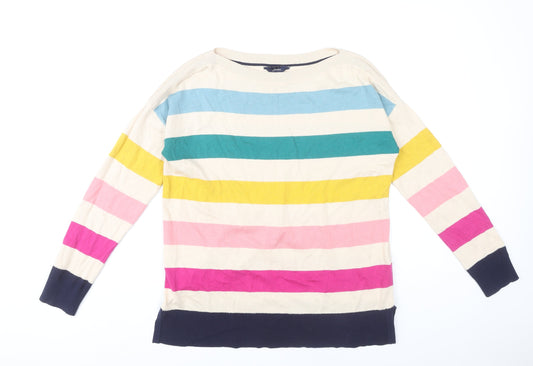 Joules Women's Multicoloured Stripe Pullover Jumper Size 10