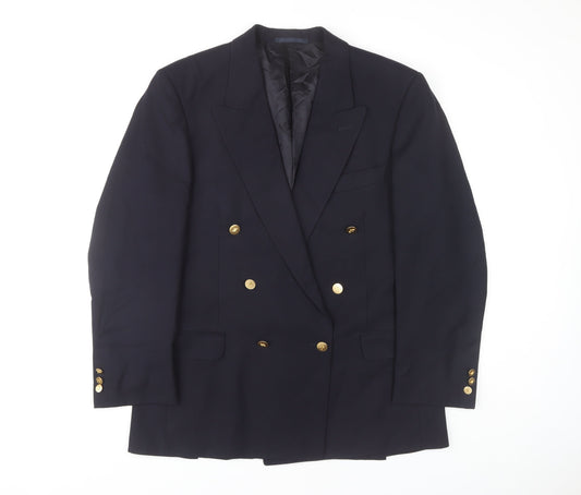Jaeger Men's Blue Wool Blazer, Size 50R, Formal Jacket