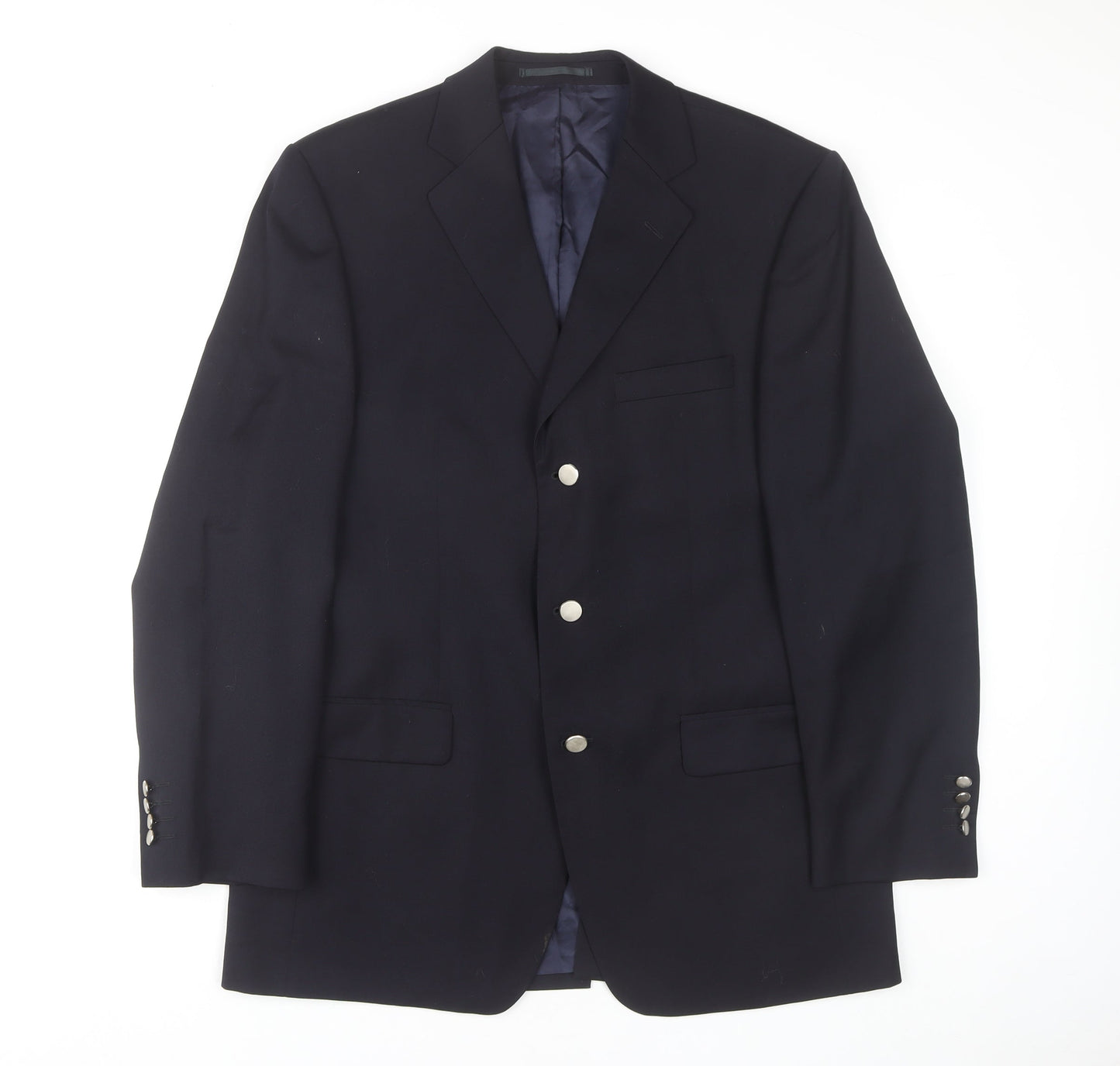 Jaeger Men's Black Blazer XL Regular Fit Wool