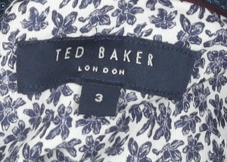 Ted Baker Men's Blue Floral Shirt, M, Button-Up, Cotton