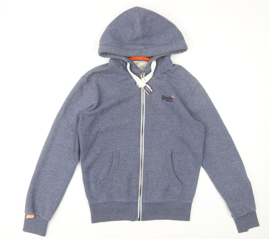 Superdry Men's Blue Full Zip Hoodie Size S
