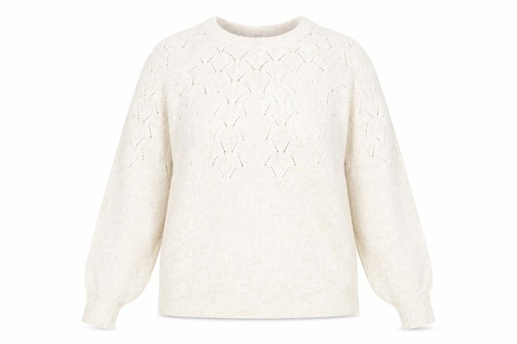 Marks and Spencer Womens Ivory Crew Neck Pullover Size 14