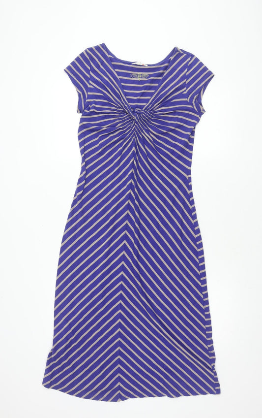 White Stuff Women's Blue Striped Dress Size 10