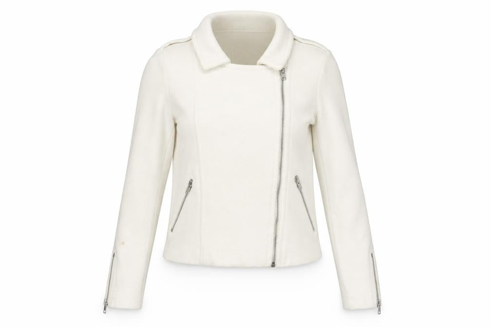 H&M Women's White Motorcycle Jacket, XS, Casual