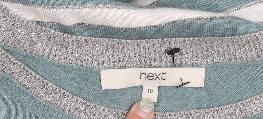 Next Women's Blue Striped Jumper Size 10