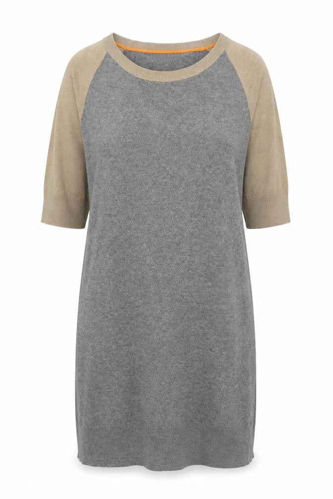 Baukjen Grey Colourblock Shift Dress - Size 12, Women's